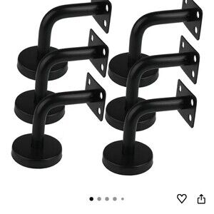 SEWOART Handrail Brackets 6-Pack Black Wall Mount Railing Supports